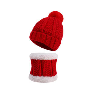 Conjunto de <span class=keywords><strong>Gorro</strong></span> y Bufanda de Invierno para Niños F344, Gorros de Punto para Bebés, Gorros con Pompones, Bufandas, Gorros de Ganchillo para Niños - Product Image 3