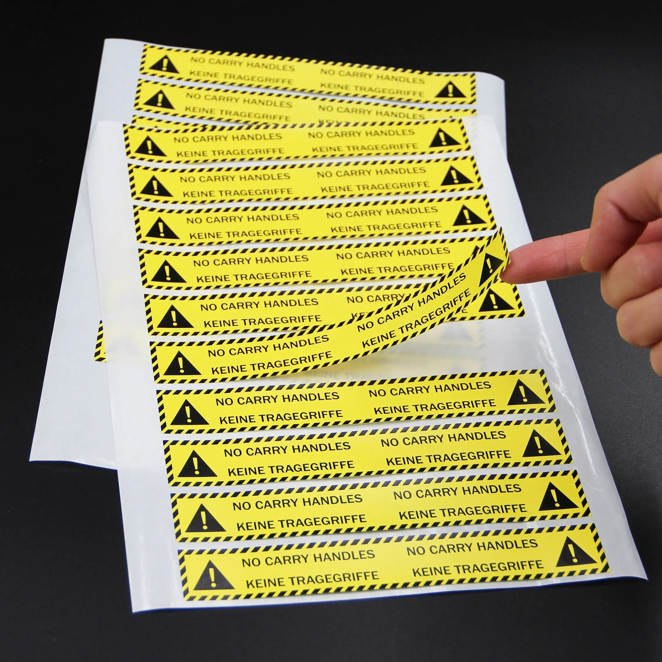 Su geçirmez çıkartmalar özel uyarı etiketi güvenlik çıkartmaları kısmi yapışkanlı etiket stickerı nakliye etiketleri