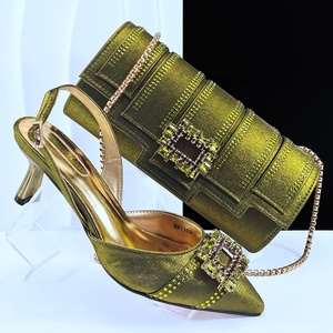 Zapatos italianos de tacón alto con bolsos a juego para bodas, ventas de Italia en mujeres, conjunto de zapatos y bolsos a juego nigerianos - Product Image 1