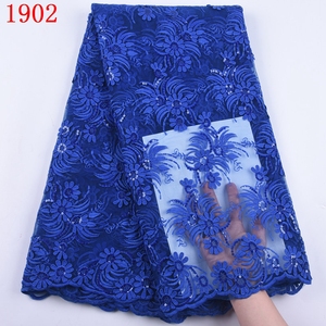 Tessuto in Pizzo Africano <span class=keywords><strong>Bianco</strong></span> con Perline Ricamate Abito in <span class=keywords><strong>Tulle</strong></span> con Paillettes per Feste Femminili Nigeriane 1902 - Product Image 6