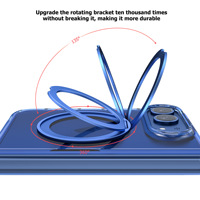 Coque de téléphone pour iPhone Duo avec anneau rotatif, support magnétique pour voiture, antichoc, hybride TPU PC, dos rigide en acrylique pailleté