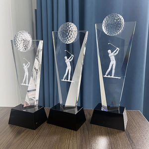 Trofeo deportivo de pelota de golf de cristal transparente - Product Image 2