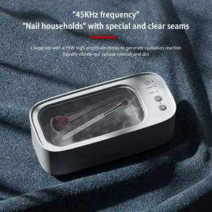 Ultrasonic Cleaner 0.3L <b>Plastic</b> Touch Control 45kHz Household Jewelry <b>Glasses</b> Cleaning Device - Product Image 3