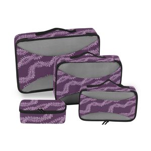 Juego de 4 Cubos de Compresión con Estampado Hawaiano de Puakenikeni, Organizadores de Equipaje para Viaje - Product Image 4