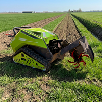 Mesin Pemotong Rumput Crawler Karet Profesional 4-Tak Hemat Biaya, Bermerek, Mini Robotik, Kontrol Jarak Jauh Cerdas