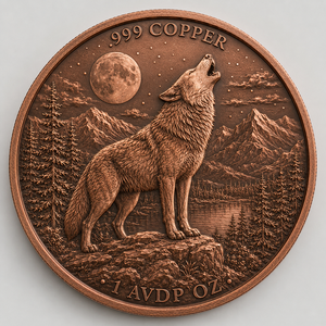 Moneda Redonda de Cobre Fino 999 de 1oz con Relieve de Animales Salvajes, Colección <span class=keywords><strong>Lobo</strong></span>, Venta Directa de Fábrica - Product Image 2