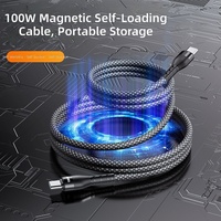 Câble magnétique USB-C vers Type-C en nylon 100W pour accessoires mobiles (montres, ordinateurs portables, iPhone, téléphones portables) - Vente en gros