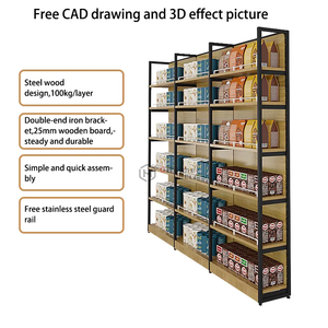 Étagères métalliques et en bois à usage intensif personnalisées pour les épiceries et les dépanneurs Présentoir pour magasins de détail - Product Image 4
