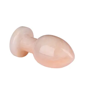 Dildo de cristal natural de pedra, pedra natural de cristal de quartzo para cura de ovos, massageador em varinhas