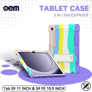 New Case Shockproof 3 IN 1 Tablet Cases For Samsung Galaxy Tab S9 FE SM-X510/X515/X516 10.9 Inch Back S9 FE Cover 2023