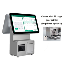 15.6inch Dual Touch Screen All in One Pos System PC Cash Register Machine Terminal Smart Software Supermarket Cashier Checkout