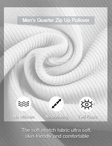 Half <b>Zip</b> Sweatshirt Men's <b>Quarter</b> Long Sleeve Polo Sweatshirt Slim Fit Half <b>Zip</b> Sweatshirt Turtle Neck <b>Sweaters</b> with Pocket - Product Image 4