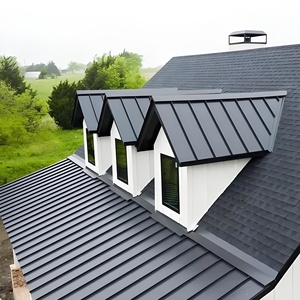 Tuiles de toit modernes <span class=keywords><strong>en</strong></span> alliage d'aluminium durable, profilées, isolantes thermiquement, imperméables et ignifuges pour appartements, villas, allées et extérieurs - Product Image 1
