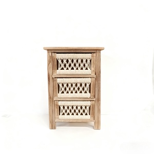 ชั้นวางของไม้สานมือพร้อมลิ้นชักสำหรับตกแต่งบ้านสไตล์โบโฮสแกนดิเนเวียนในห้องนั่งเล่นหรือห้องนอน - Product Image 3