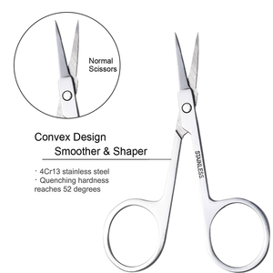 Tijeras para cejas de acero inoxidable con punta curvada LMLTOP A0401, uso diario, manicura para decoración de uñas, removedor de piel muerta, tijera de belleza - Product Image 1
