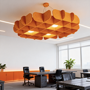 Panneaux acoustiques perforés en fibre de polyester pour <span class=keywords><strong>plafond</strong></span>, insonorisés, sculptés, absorbant le bruit - Product Image 6