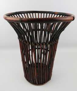 Corbeille à papier de bureau en bambou, porte-parapluie, panier de rangement, panier en bambou fait main, décor Japandi Wabi Sabi, OEM - Product Image 3
