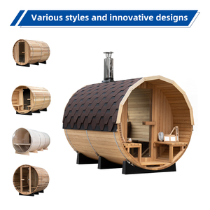 <span class=keywords><strong>Sauna</strong></span> de barril portátil de <span class=keywords><strong>madera</strong></span> de cedro rojo para exteriores, de hemlock canadiense, popular, con calefacción a leña, vapor, a bajo precio, al por mayor - Product Image 4