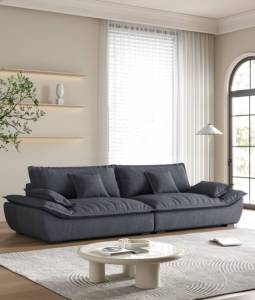 Mufang Canapé modulable en cuir véritable, design moderne, Mario Belinibok, ensemble de meubles de salon, hôtel, villa, lit inclus - Product Image 3