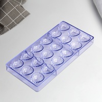 Vente en gros de moules à chocolat en plastique en forme de coquille MRF 18 cavités outils artisanaux pour la décoration de gâteaux