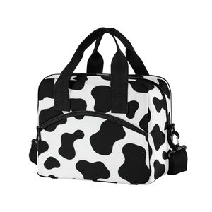 Bolsa de Almuerzo Personalizada con Estampado de Vaca y Cierre de Cremallera, Bolsa Térmica Aislada al por Mayor para Mujeres, Viajes y Picnic - Product Image 1