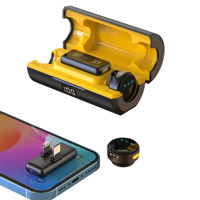 Microphone Lavalier Sans Fil Q18 à Bouton Magnétique Portable avec Réduction de Bruit pour Enregistrement Audio pour iPhone Android avec Boîtier de Charge