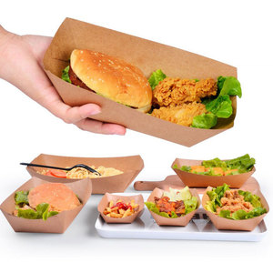 Evironmentally Friendly Sushi Bread Corn Dog Paper Tray Paper Boat Tray