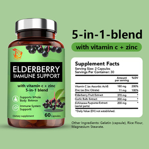 Factory Wholesale Elderberry Capsules with Elderberry Fruit Extract Garlic Bulb Extract Dietary Capsules Help Build <b>Your</b> Immunit - Product Image 6