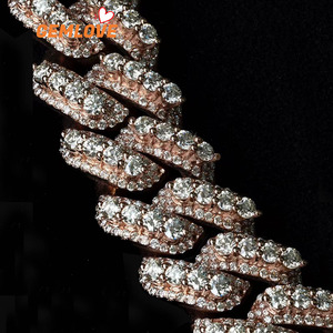 Collar de Cadena Cubana de Oro Sólido de 18K con Diamantes para Hombre, Joyería Hip Hop Brillante para Regalo y Fiestas, Marca GEMLOVE - Product Image 2