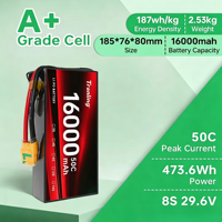 Batterie FPV haute puissance, haute décharge, taux de décharge élevé 50C, 6S 8S 12S 16S, 16000 mAh, pack Lipo durable, sûr et stable pour quadricoptère UAV