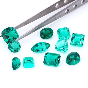 Wholesale <strong>Loose</strong> Lab Grown <strong>Emerald</strong> Oval Cut Gemstones with Heat Treatment Third Party Certified Custom Sizes Color Play/Fire - Product Image 1