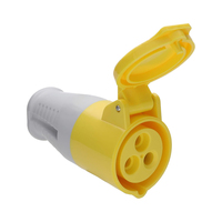 Connecteur Électrique Industriel CEE 16A 4H 110V 2P+E IP44 pour Alimentation sur Site, Prise de Couplage Jaune