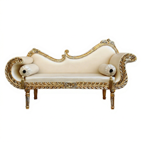 Ensemble de canapés de mariage de luxe, traditionnel, vintage, romantique, élégant, antique, avec cadre en aluminium sculpté doré, rembourré, 2 places, pour l'extérieur