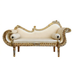 Luxury Traditional Vintage Romantic Elegant Antique <b>Wedding</b> Sofa Set Gold Carved Aluminum <b>Frame</b> Upholstered 2 Seater Outdoor - Product Image 1