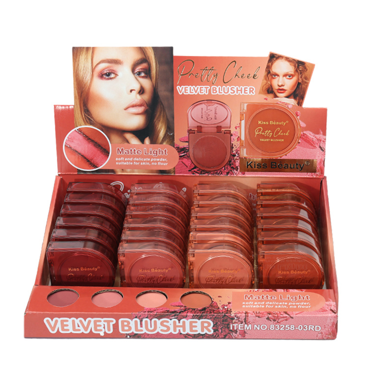 4 вида цветов Минеральные румяна матовой замшевой кожи; Обувь, контроль жирности, защита от воды, Длительное Действие, пигментированной текстурой Гладкий портативный румяна, макияж