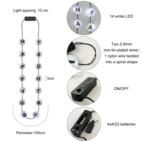 Collier lumineux personnalisé OEM 14 lumières Joyeux Anniversaire, chaîne de perles lumineuses pour fête, événement nocturne, cadeau de festival