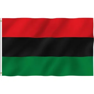 定制聚酯3x5英尺UNIA黑色解放非洲美国非洲轮廓旗非洲国旗