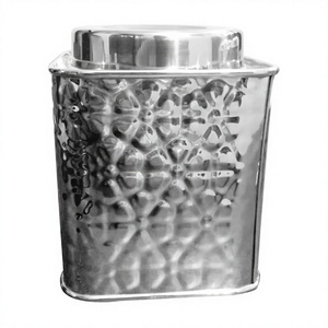 Stainless Steel Storage <b>Canister</b> <b>Set</b> <b>Kitchen</b> <b>Canister</b> <b>Set</b> Tea Coffee Sugar Square <b>Canister</b> <b>Set</b> With Flower Embossed Design - Product Image 1