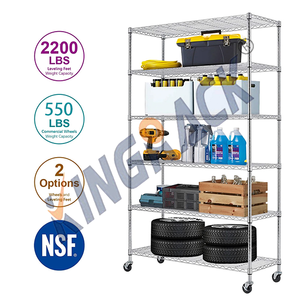 Étagère en fil métallique robuste de 42x18x72 pouces à 6 niveaux Organisateur de buanderie industrielle et étendoir Supports de stockage et étagères - Product Image 2