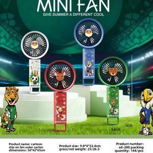 Ventilateur portable pour la Coupe du Monde de Football 2026, rechargeable par USB, petit ventilateur pliable à 3 vitesses avec base à boucle de suspension - Product Image 2