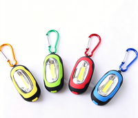 Mini lampe torche LED COB en plastique avec aimant puissant, lampe électronique porte-clés style moderne pour randonnée, escalade, crochet de sac à dos