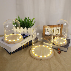 Vente <span class=keywords><strong>en</strong></span> gros personnalisé décoratif ovale mini clair lumière led cloche <span class=keywords><strong>de</strong></span> <span class=keywords><strong>noël</strong></span> dôme d'affichage <span class=keywords><strong>en</strong></span> <span class=keywords><strong>verre</strong></span> borosilicaté artisanat avec base <span class=keywords><strong>en</strong></span> bois - Product Image 3