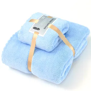 Wholesale New Design High Quality Baby Towel Sets Coral Fleece Beach Towel Absorbent Home Bathroom Cheap Towel Set