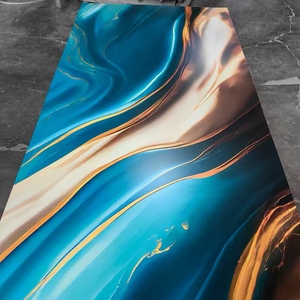 Pannello Murale Impermeabile in PVC Rivestito UV Alternativa al Marmo Lucidissimo per Decorazione d'Interni Stile Classico - Product Image 3