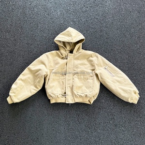 Fabricant de vestes bomber à capuche personnalisées, vestes de travail matelassées et rembourrées, coupe ample, style pompier, avec boucle à fermoir, pour le travail à Detroit - Product Image 1