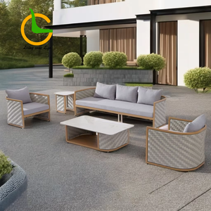 Mobili <span class=keywords><strong>da</strong></span> <span class=keywords><strong>Giardino</strong></span> Moderni con Struttura in Alluminio e Design in Tessuto, Cuscini Impermeabili per Cortile e Soggiorno all'Aperto - Product Image 6