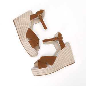 Sandali Estivi alla Moda con Tacco Alto e Piattaforma per Donne, Comodi <span class=keywords><strong>Zeppe</strong></span> da Esterno con Suola Morbida Stile Espadrillas - Product Image 2
