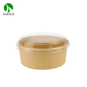 500 750 1000 ML Disposable Food To Go Packing Soup Box Container Salad Bowls Kraft Paper Bowl With Lid