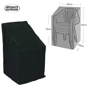 Mydays Outdoor Portable Outdoor Garden Patio BBQ Grill Dust Cover Furniture Waterproof Protector Stackable Chair Cover avec Bag