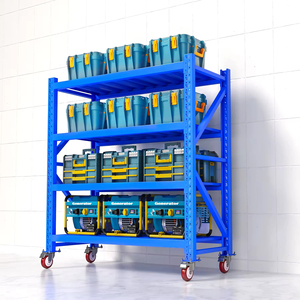 <strong>Factory</strong> Wholesale Warehouse Shelving <strong>Storage</strong> Metal Boltless Powder-Coated Stacking <strong>Racks</strong> with Wheels - Product Image 4